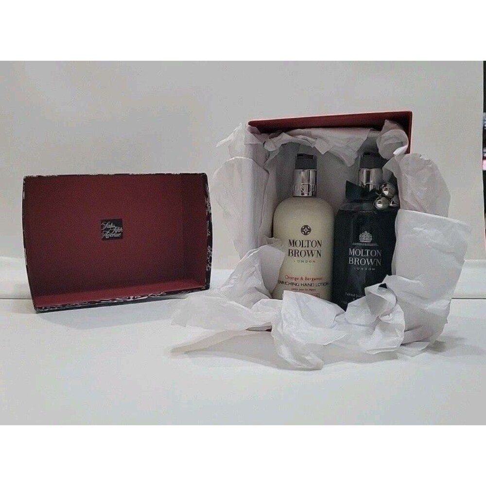 MOLTON BROWN London Hand Wash & Lotion Set Orange Bergamot Juniper Pine 10oz NEW